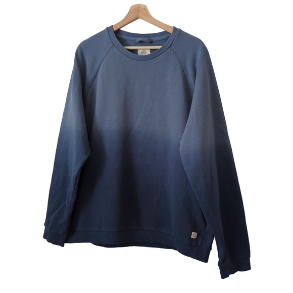 Marine Layer Other - Marine Layer Mens Shirt Crewneck Sweatshirt Dip Dye Raglan Blue Ombre Size XL